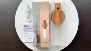 Smart LED Motion Sensor Night Light Rechargeable Magnetic Wood Light Kitchen Cabinet Light Lamp/Lampu Tidur Sensor