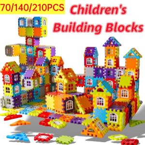 Building Blocks Puzzle House For Kids Educational Large Particle Block Wall Window Model Puzzle