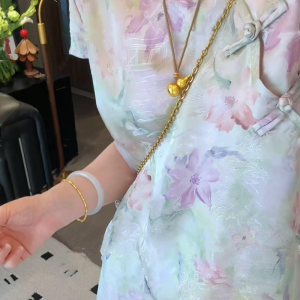 Shalldoer | Elegant Floral Print Sun Protection Shirt Womens Short Sleeve Casual Loose Fit Summer New Style National Trend Design Top