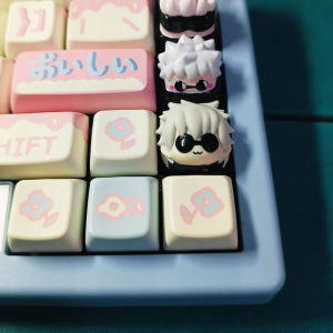 พวงกุญแจศิลปะทำจากเรซินปุ่มกดคีย์บอร์ดเครื่องกล Jujutsu Kaisen Satoru Gojo Keycap ทำด้วยมือ