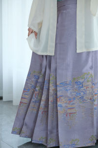 Spring Style Tang Dynasty Hanfu Skirt with Wind And Light Design Lacquerware Fabric Horse Tailed Skirt Multi Color Options