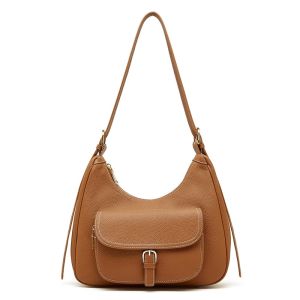 BeeGreen Women Genuine Leather Classic Shoulder Bag Elegant Commuter Underarm Bag Large Capacity Saddle Bag