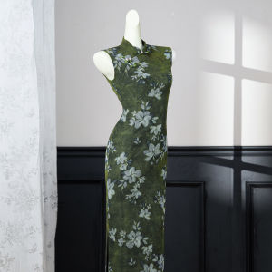 Elastic Everyday Cheongsam Summer New Chinese Style Fitted Dress