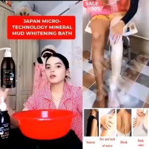 JAPAN MICRO-TECHNOLOGY MINERAL MUD WHITENING BATH Lifusha Volcanic mud body wash shower gel 250ml