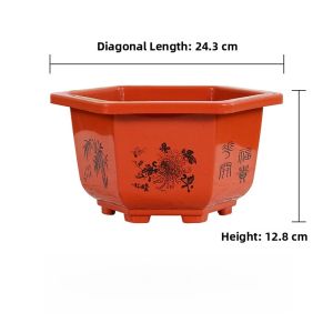 Thickened Green Ivy Pot Plastic Hexagonal Planting Pots for Balcony Indoor round Flower Pots Special Offer Empty Shelf Sale