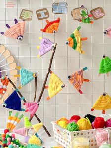 Colorful Fish Yarn DIY Materials for Kindergarten Arts and Crafts