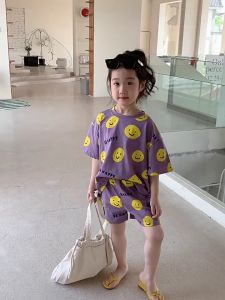 Beryl Kids เสื้อผ้าเด็ก ชุดเซตผู้หญิง น้ำดูดจ สีของใบหน้าเป็นสีชมพู สไตล์เกาหลีหน้ายิ้มแขนสั้น สีของลำลองสูท ราคาเสริมสูง ติดต่อสู่สินค้าของเราเพื่อขอข้อมูลเพิ่มเติม