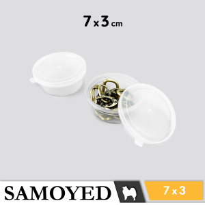 Tempat / Wadah / Silinder / Toples / Kotak Bulat Plastik PP Penyimpanan Kecil Serba Guna / Plastic Storage Cylinder / Round Box 7 x 3 cm Samoyed CX-RH-7030 (Aksesoris / Pernak-Pernik / Bumbu Dapur / Saus / Saos / Sambal / Slime / Perlengkapan Jahit)