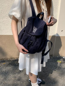 Korean Style Large Capacity Nylon Canvas Computer Bag Drawstring Commuter Backpack for School And Work Lightweight Waterproof