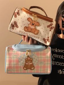 Cute Cartoon Portable Handheld Makeup Bag Large Capacity Travel Toiletry Bag Skin Care Product Organizer Cosmetic Pouch