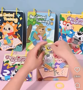 (Matching Object) Pen Control Training Wipe Clean Children Books Early Educational Fun Activity Book Christmas Gift