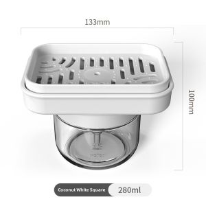 Happiness Boosting Household Good: Press Type Liquid Soap Dispenser with Sponge Organizer Shelf for Home Use