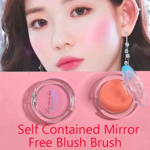 [Free Brush] 6 Colors Mineral Blush on Cheek Palette with mirror Matte velvet Oil-control Waterproof Long lasting Pigmented & blendable Texture smooth Portable Blush on with Brush makeup