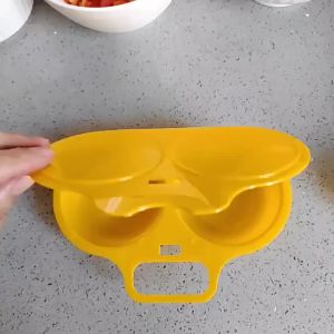Bộ 2 Khuôn Hấp Trứng Vi Sóng Khay Hấp Đôi Nắp Chống Bắn Chống Dính Khuôn Làm Trứng Tráng Nhanh Dụng Cụ Nấu Ăn Nhà Bếp Chất Liệu Nhựa PP