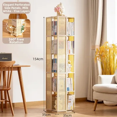 BOJIAJIAJU | Rotatable Compact Living Room Bookshelf