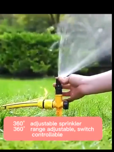 การชลประทานสปริงเกลอร์แบบสามขาหมุนอัตโนมัติ 360 องศา สปริงเกลอร์แบบหมุน อุปกรณ์รดน้ําสปริงเกลอร์ Tandem เหมาะสําหรับสี่ฤดูกาล