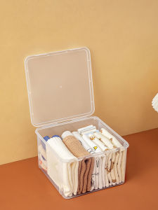 Transparent Dustproof Baby Clothes Storage Box Home Wardrobe Organizer Plastic Box for Diapers Pants Childrens Room Storage