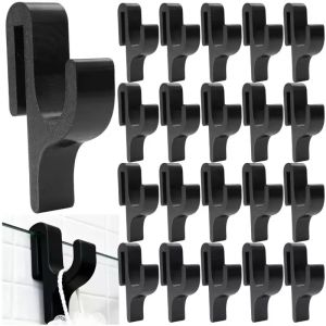 1/10Pcs 3D Shower Door Hook Bathroom Glass Door Hanger for Clothes Towel Bathrobe Household No-Drill Plastic Hanger Organizer