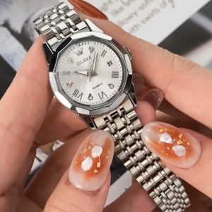 OLEVS Jam Tangan Wanita Terbaru 2024 Anti Air Elegan Mewah Bercahaya Kalender Berlian Dial