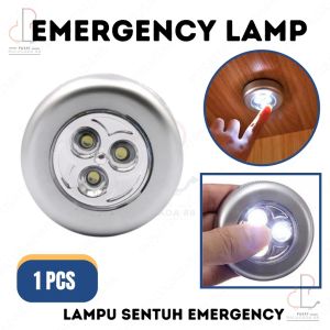 Lampu Emergency Sensor Sentuh 3 Mata Lampu Darurat 3led Click Tempel