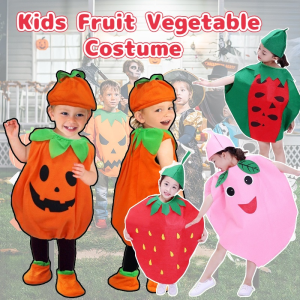 Kids Cosplay Stage Costume Halloween Christmas Dress Up Baby Fruit Vegetable Costume Pretend Game