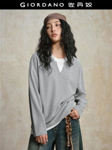 Designer Giordano Long Sleeve T-Shirt Womens round Neck Casual Loose Fit Knitted Fabric Autumn Winter New Style 18325221