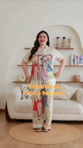 ชุดนอน Muslin Pajamas Silk Satin รุ่น Fairy Picnic (N2186 T2186) | ชุดนอนชุดเที่ยวชุดนอนผู้หญิง