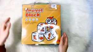 Bộ 8 Đồ chơi Hình khối xúc xắc - Tặng kèm bóng vải Lalala Baby. TRAVEL BLOCK