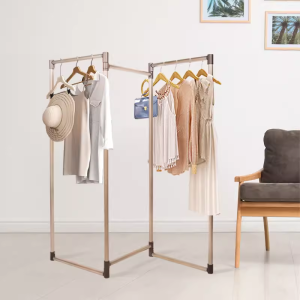 Simple Foldable Single Rod Clothes Drying Rack Indoor Bedroom Balcony Aluminum Wing Type Drying Clothes Hanger Multi Function