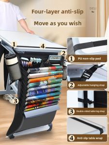 MONLEYTA | Large Capacity Book Bag Desk Organizer Student Classroom Storage Solution Side Table Multi-Functional Book Holder For High School And Junior High