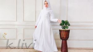 Gamis Putih Remaja Fashion Muslim Wanita Size XS & S