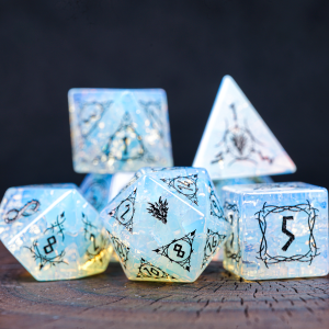 Cristal Ice Crack Lightning Pattern Dragon Protein Dice Thảm Họa Cthulhu DND Thảm Họa COC Thảm Họa Túi Đựng Đồ Chơi