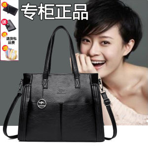 Urban Simple Style Large Capacity Commuter Womens Shoulder Bag Handbag Tote Bag Crossbody Bag Soft Leather Top Layer Cowhide