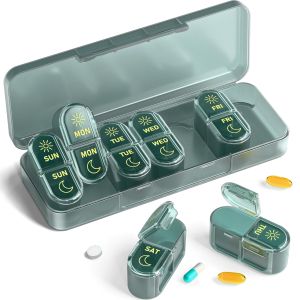 Pill Organizer Pill Box 7 Day Am & Pm Pill Organizer 7 DaysWeekly Pill Case 2 Times a DayMedicine Organizer for Travel