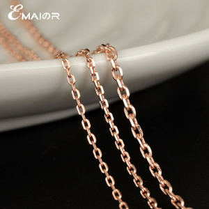 925 Pure Silver Necklace for Women Rose Gold Plated Silvery Chain with Cross Body and Water Wave Design Non-Tessellated Pendant