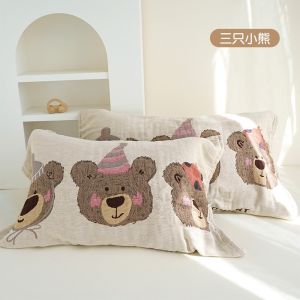 HelloKitty Cloth Pillowcases Breathable Sweat Absorbent Cartoon Animal Design High End Anti-Head Oil for Couples