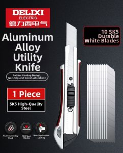 DELIXI Electric | Aluminum Stainless Utility Knife Wallpaper Cutter Pencil Sharpener