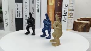 Middle Finger Figure With Legs Office Desk Resin Ornaments Creative Funny Middle Finger Desktop Decoration