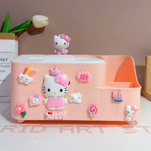 กล่องใส่กระดาษเช็ดหน้าลายเด็กหญิงน่ารักสำหรับห้องนั่งเล่น กล่องใส่หล่อลื่นแบบลำลองสำหรับโต๊ะกาแฟ กล่องใส่เครื่องบังคับการเดินรถ กล่องใส่ของตกแต่งสำหรับโต๊ะทำงาน