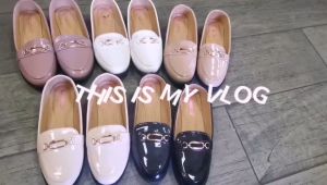 Chunky-Heel Loafers for Women Korean Style Low Block Heel Shoes Black School Shoes