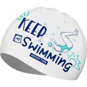 WATERTIME | Waterproof Large Fit Silicone Swim Cap For Long Hair Ear Protection