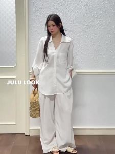 JULULOOK | Design Big Size V-Neck Shirt & Casual Pants Set