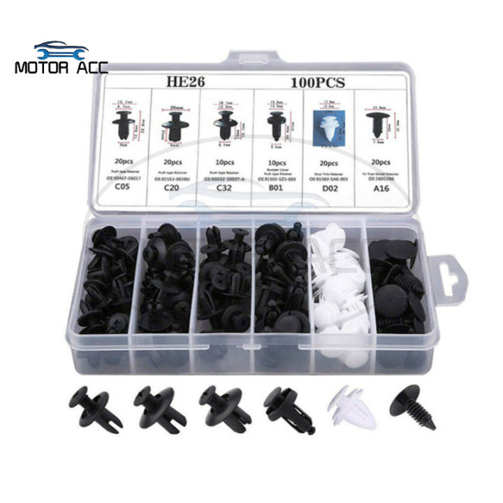100PCS Trm Panel Clps Bumper Fender Push Pn Rvet Retaner Fastener