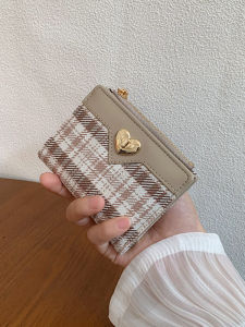 2024 New Student Short Wallet Womens Integrated Coin Purse Adorable Artistic Fashionable Card Holder Korean Style Youth Bag