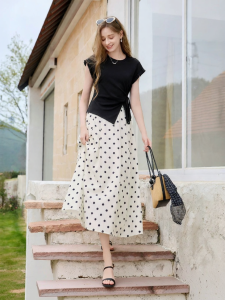 XIANGYING | French Elegant High Waist Flare Skirt