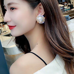 ต่างหูไข่มุกทรงอีเลฟเว่นประดับเพชรสไตล์ฮ่องกงย้อนยุคสำหรับผู้หญิง เครื่องประดับหูเงินแบบเข็ม แฟชั่นใหม่ ทันสมัย สุดเก๋