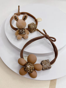 South Korea Cute Crystal Stereo Rabbit Rubber Headband Head Rope