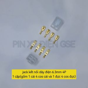 combo 5 Jack kết nối dây điện 4P loại 6.3mm dành cho ô tô xe máy cao cấp(gồm đầu ghim)