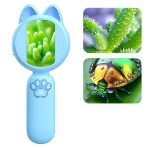 Kính Hiển Vi Cầm Tay Di Động Dành Cho Trẻ Em Với Màn Hình IPS 2 Inch Kính Hiển Vi Phóng Đại Kỹ Thuật Số Quà Tặng Khoa Học Giáo Dục Cho Trẻ Em