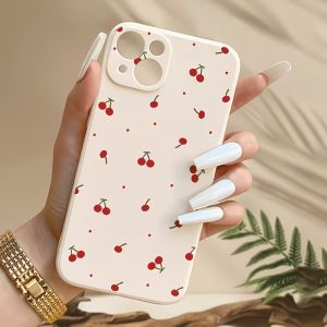 Full Cherry Print Phone Case For iPhone 17 16 15 14 13 12 11 Pro XS Max X XR 6 7 8 Plus Mini Air 17e 16e Shockproof Back Cover